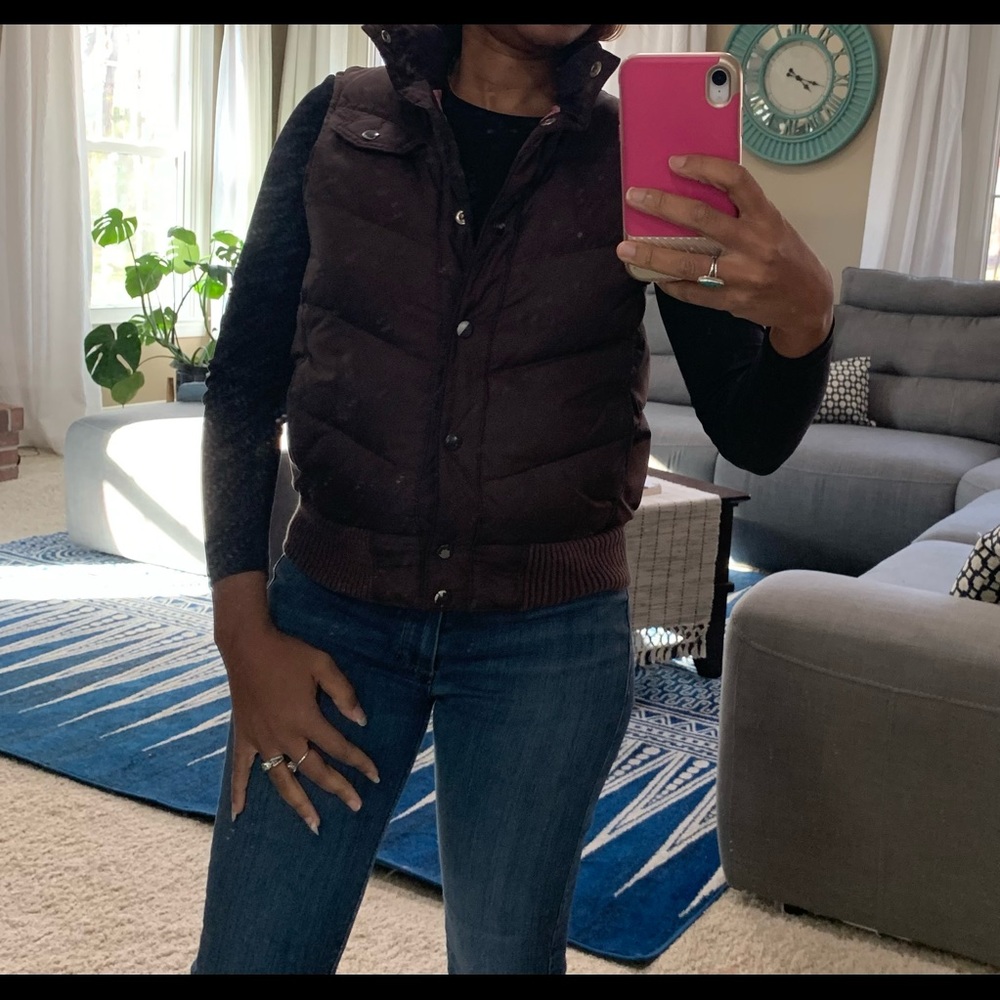 Brown GAP Puffer Vest, Size XS
